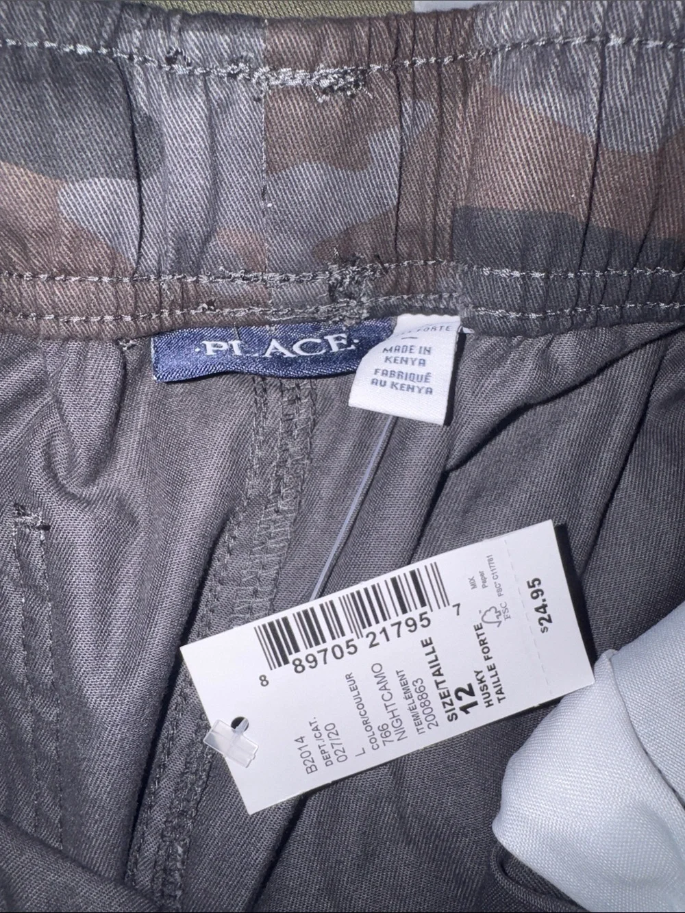 The Children's Place Black & Charcoal Camo Cargo Joggers
